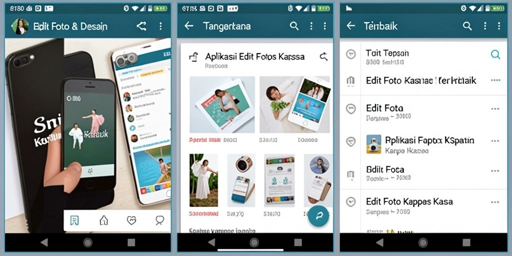 Antarmuka sederhana aplikasi Edit Foto Kertas Kaca.