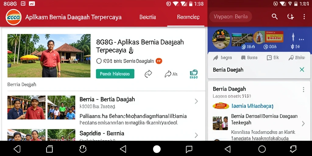 Tampilan antarmuka aplikasi 8G8G untuk berita daerah.