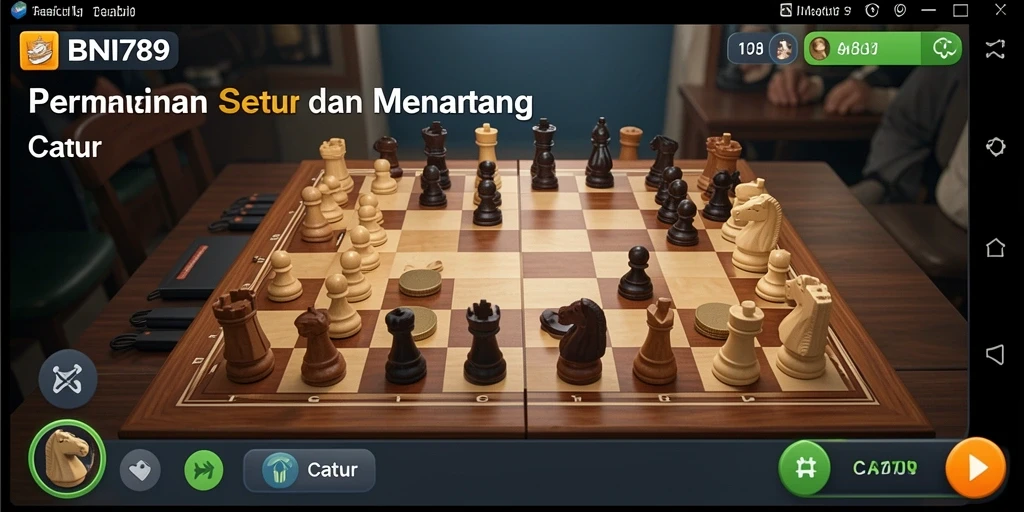 Tampilan utama BNI789 dengan antarmuka catur yang menarik.