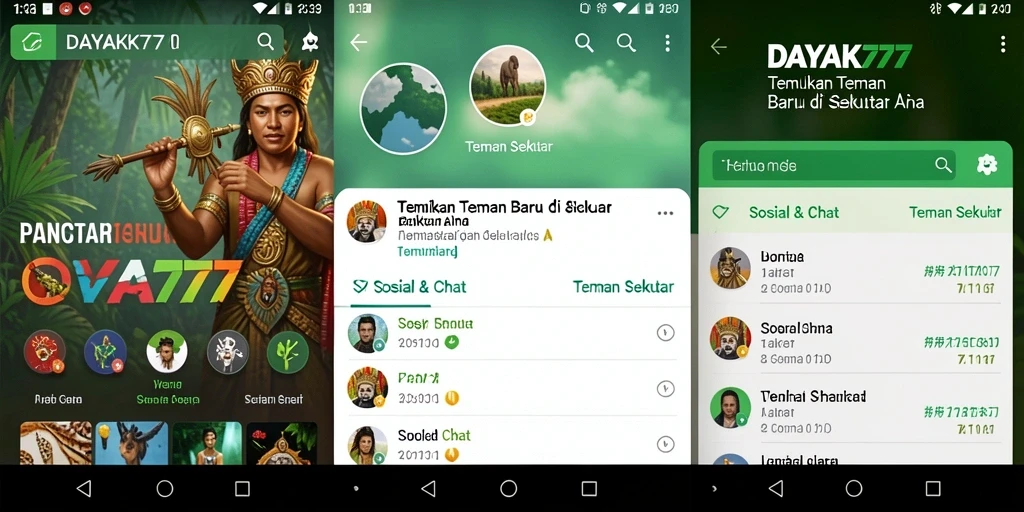 Tampilan antarmuka aplikasi DAYAK777 yang menarik dan mudah digunakan.