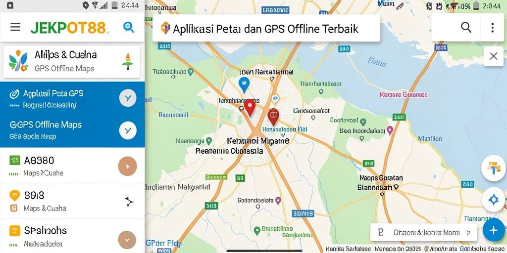 Antarmuka intuitif JEKPOT88 dengan fitur GPS Offline Maps.