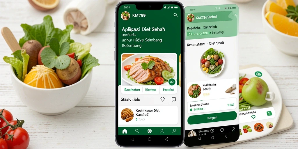 Tampilan antarmuka KM789 yang user-friendly untuk Diet Sehat.