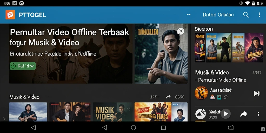 Screenshot antarmuka PTTOGEL dengan tampilan Pemutar Video Offline yang intuitif.