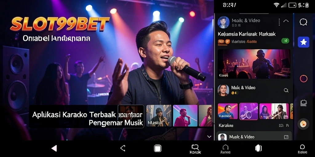 Antarmuka SLOT99BET menampilkan berbagai pilihan lagu untuk karaoke.