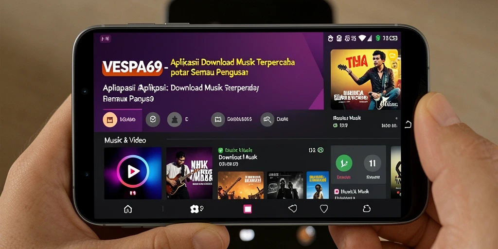 Antarmuka VESPA69 yang menarik dan sederhana untuk Download Musik.