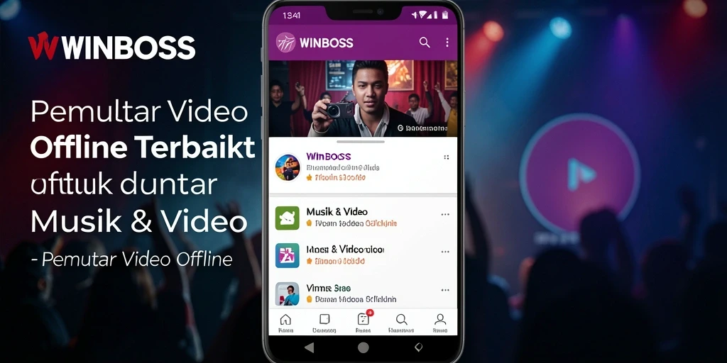 Antarmuka aplikasi WINBOSS untuk Pemutar Video Offline yang intuitif dan menarik.